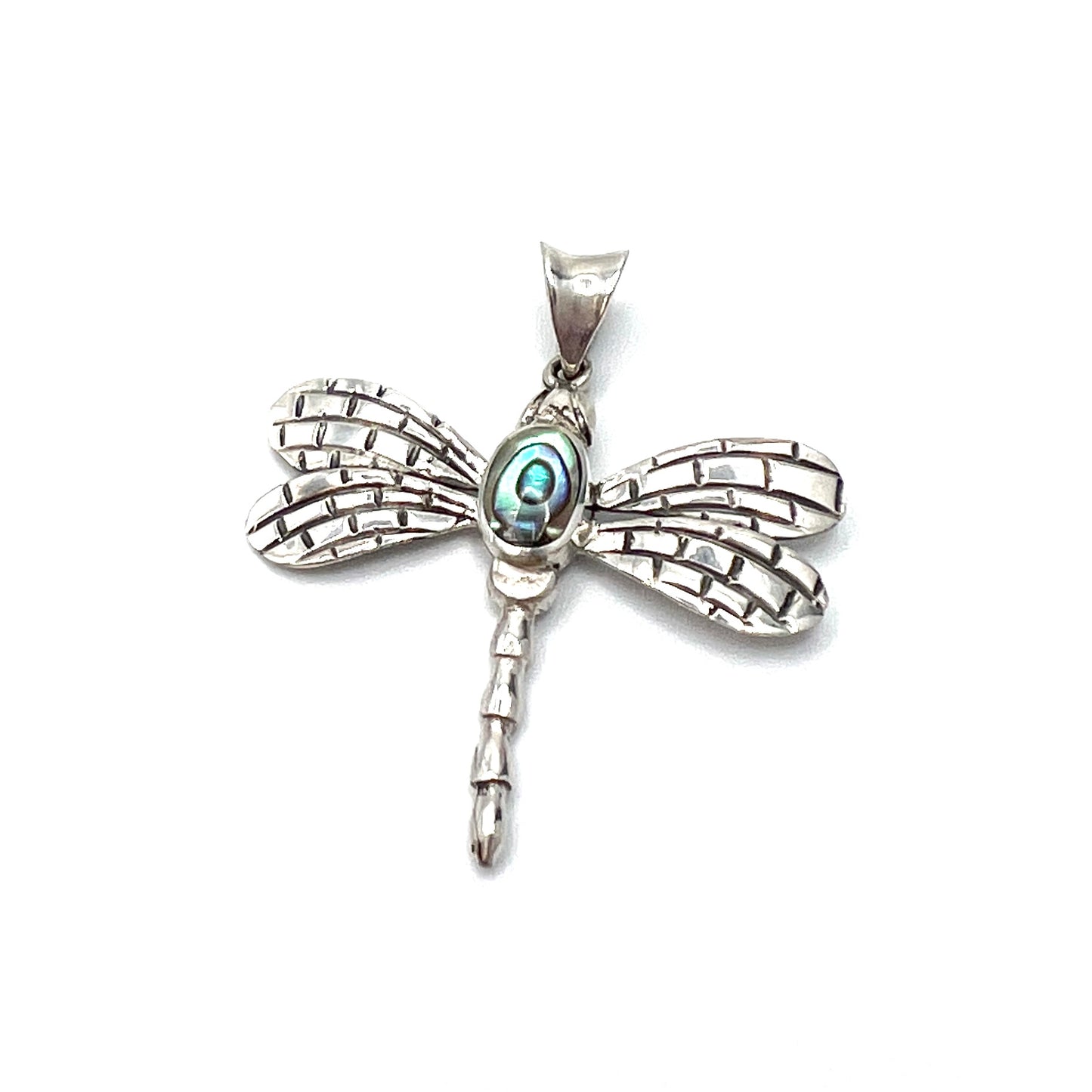 Sterling Silver Abalone Dragonfly Pendant