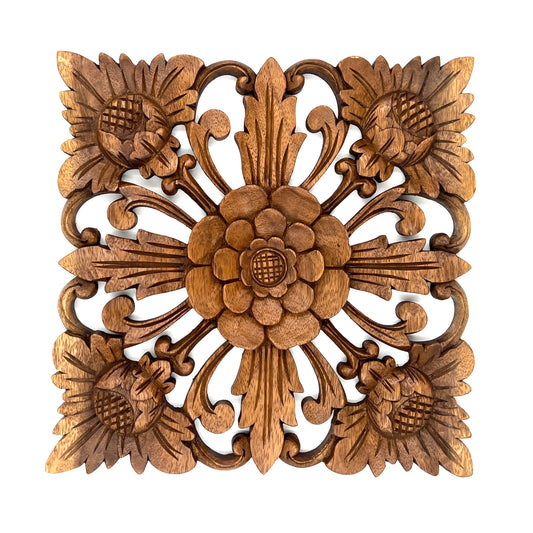 Lotus Flower Mandala Panel Carving