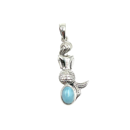 Sterling Silver Mermaid Larimar Pendants