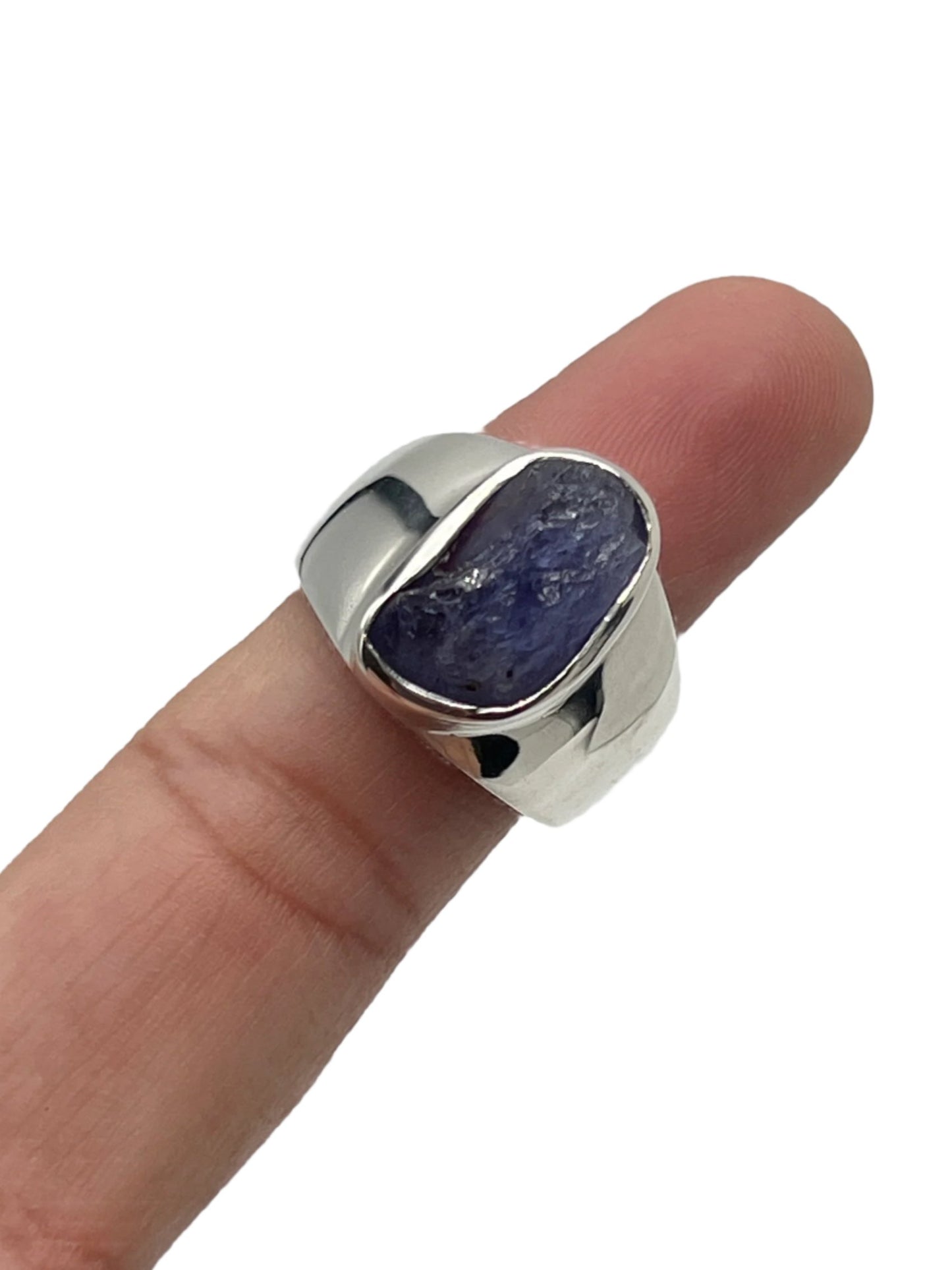 Sterling Silver Raw Tanzanite Rings