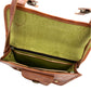 Camel Leather Cross Body Messenger Bag