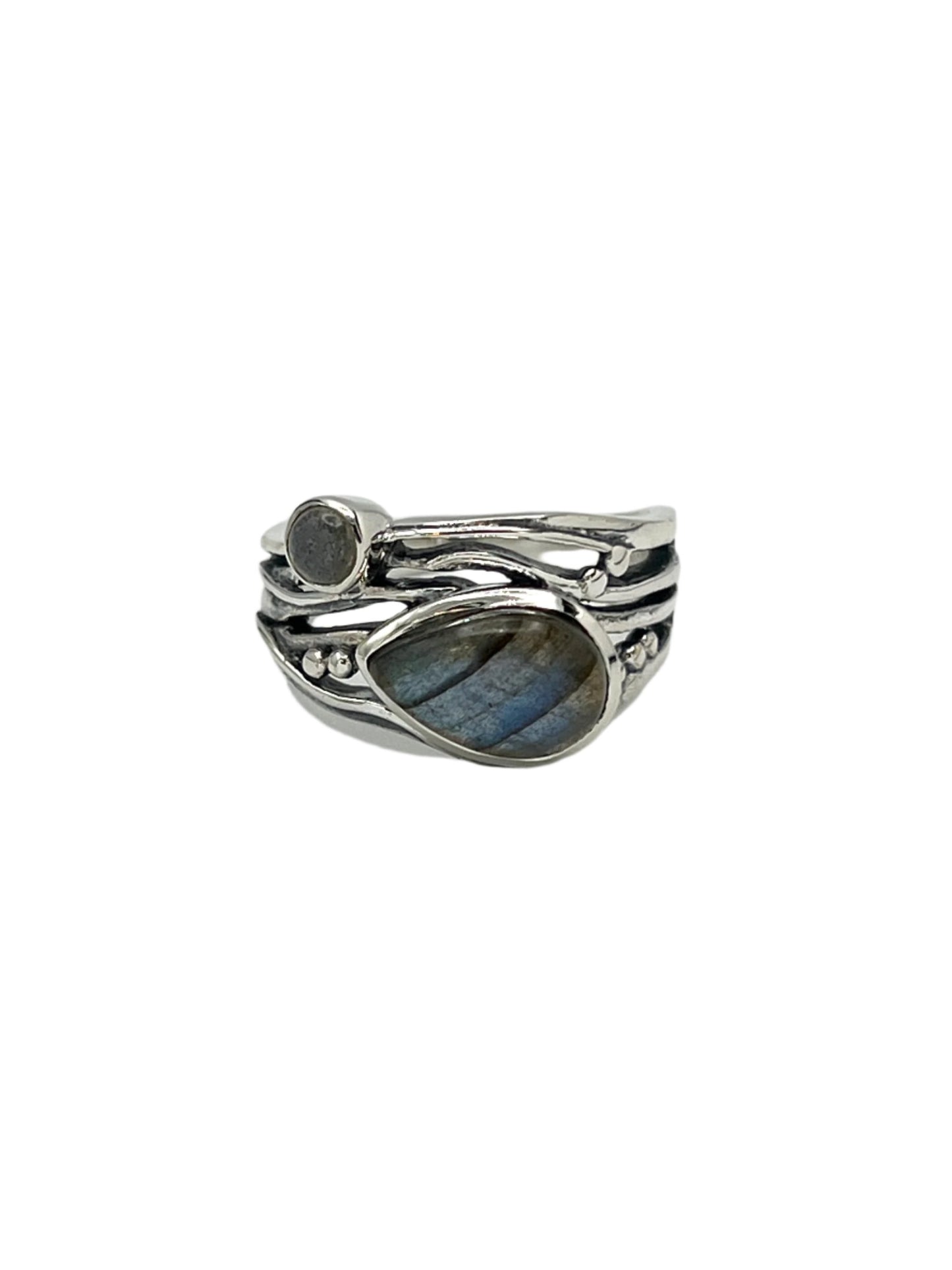 Sterling Silver Teardrop Labradorite Ring