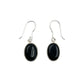 Sterling Silver Oval Onyx Earrings