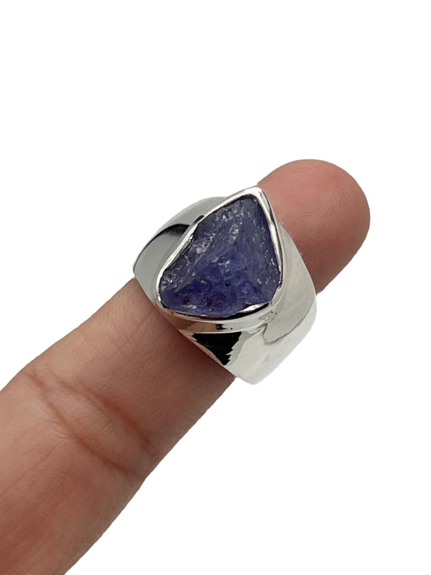Sterling Silver Raw Tanzanite Rings