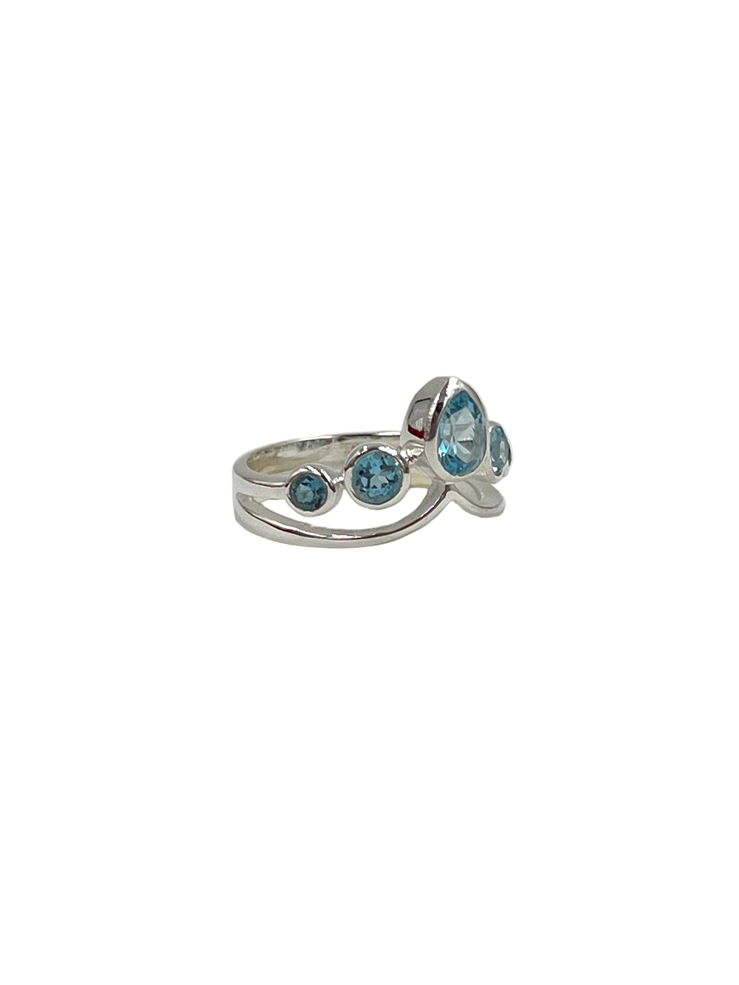 Crown Sky Blue Topaz Ring