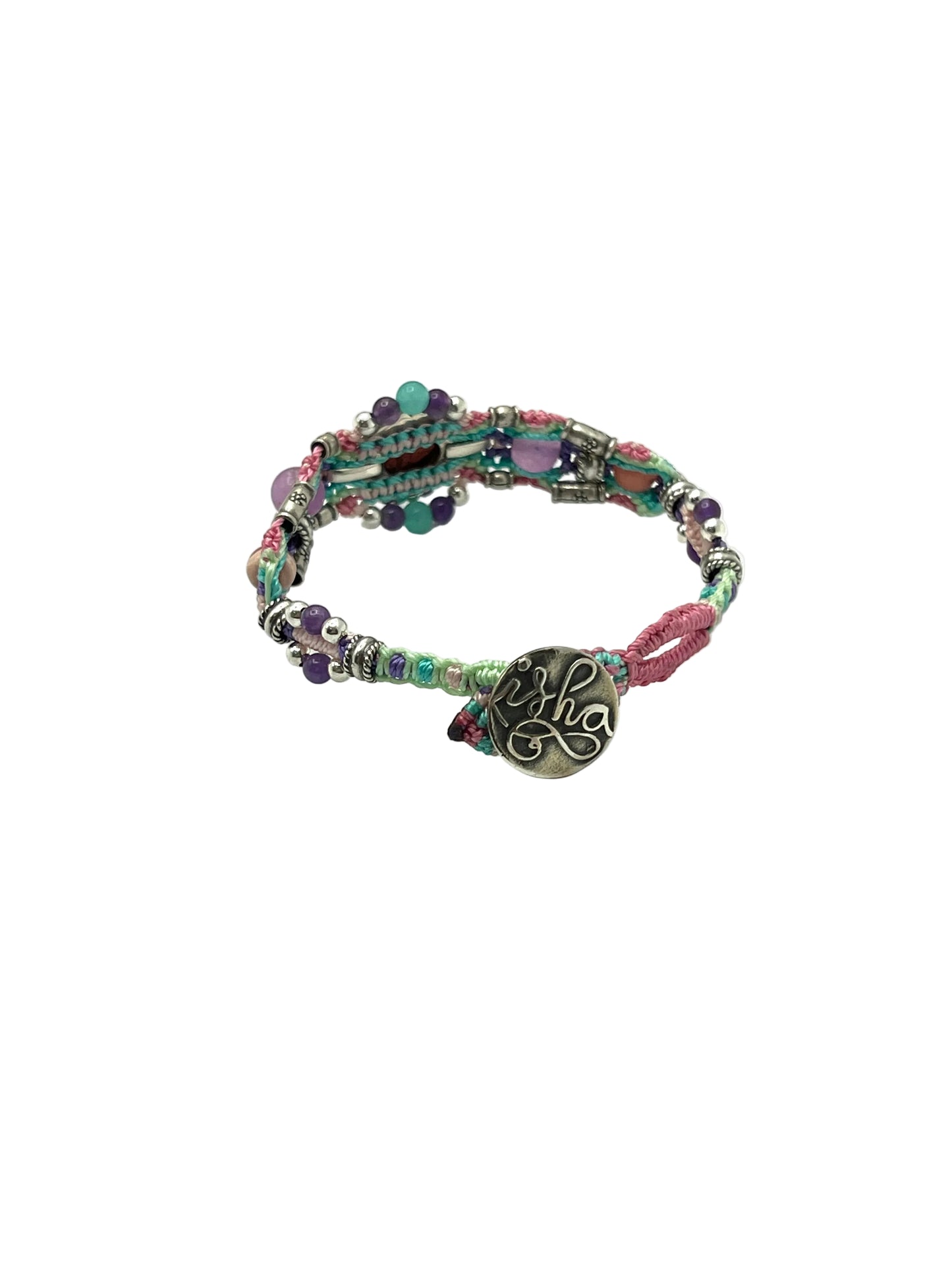 Macrame Rhodochrosite Bracelet