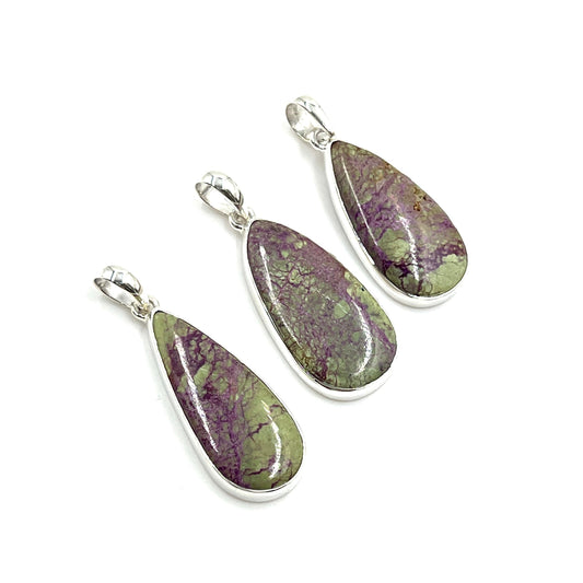 Sterling Silver Stichtite Teardrop Pendants