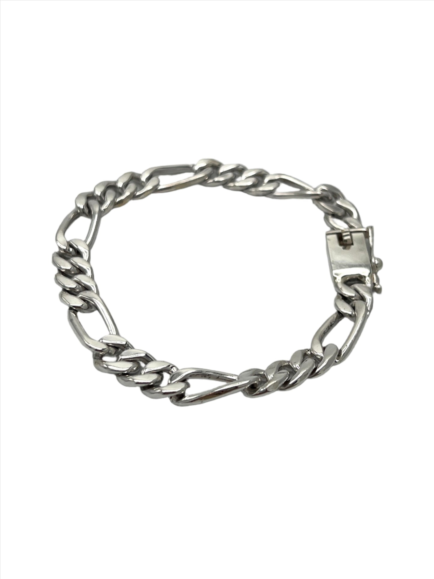 Sterling Silver Figaro Chain Bracelet