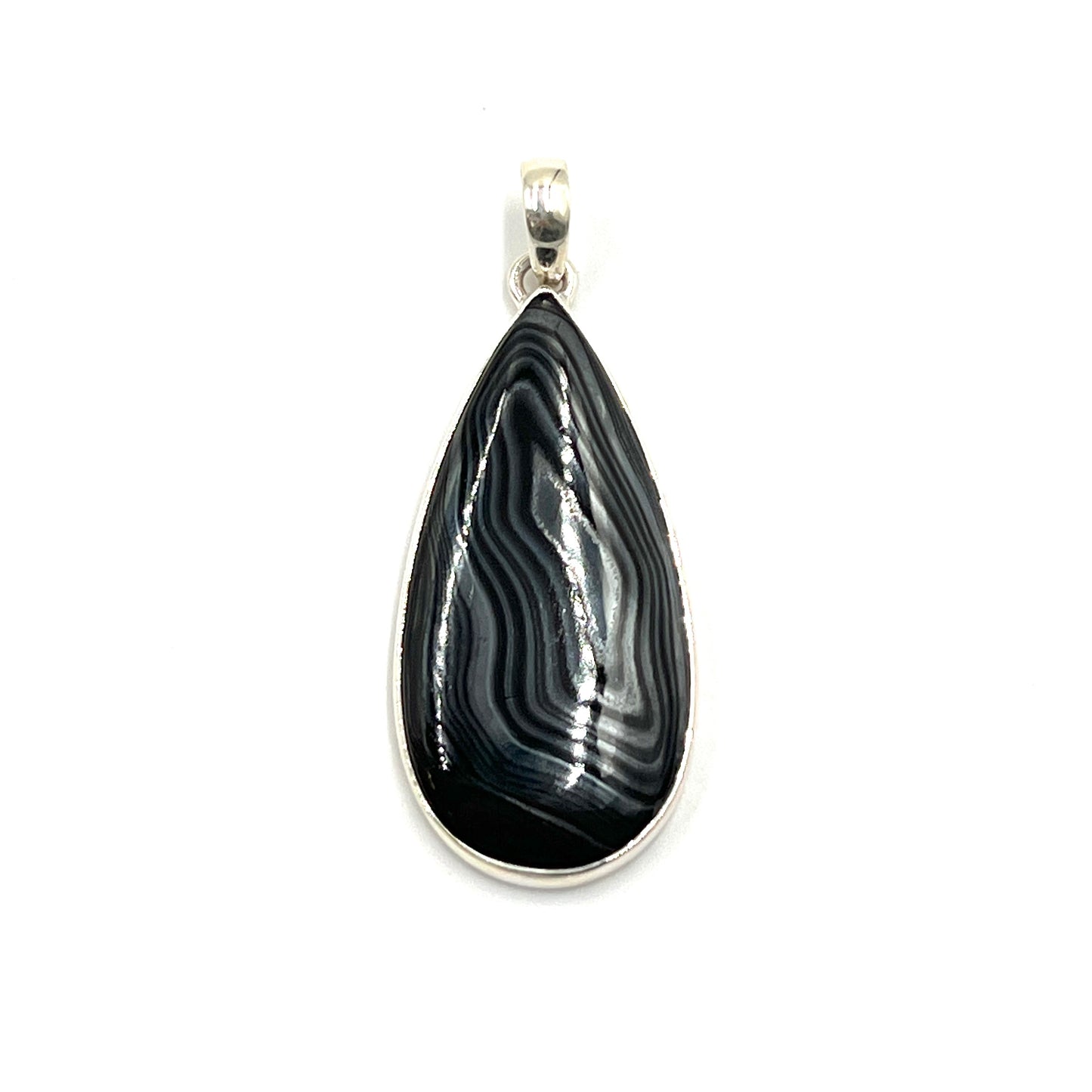 Psilomelane Teardrop Pendants