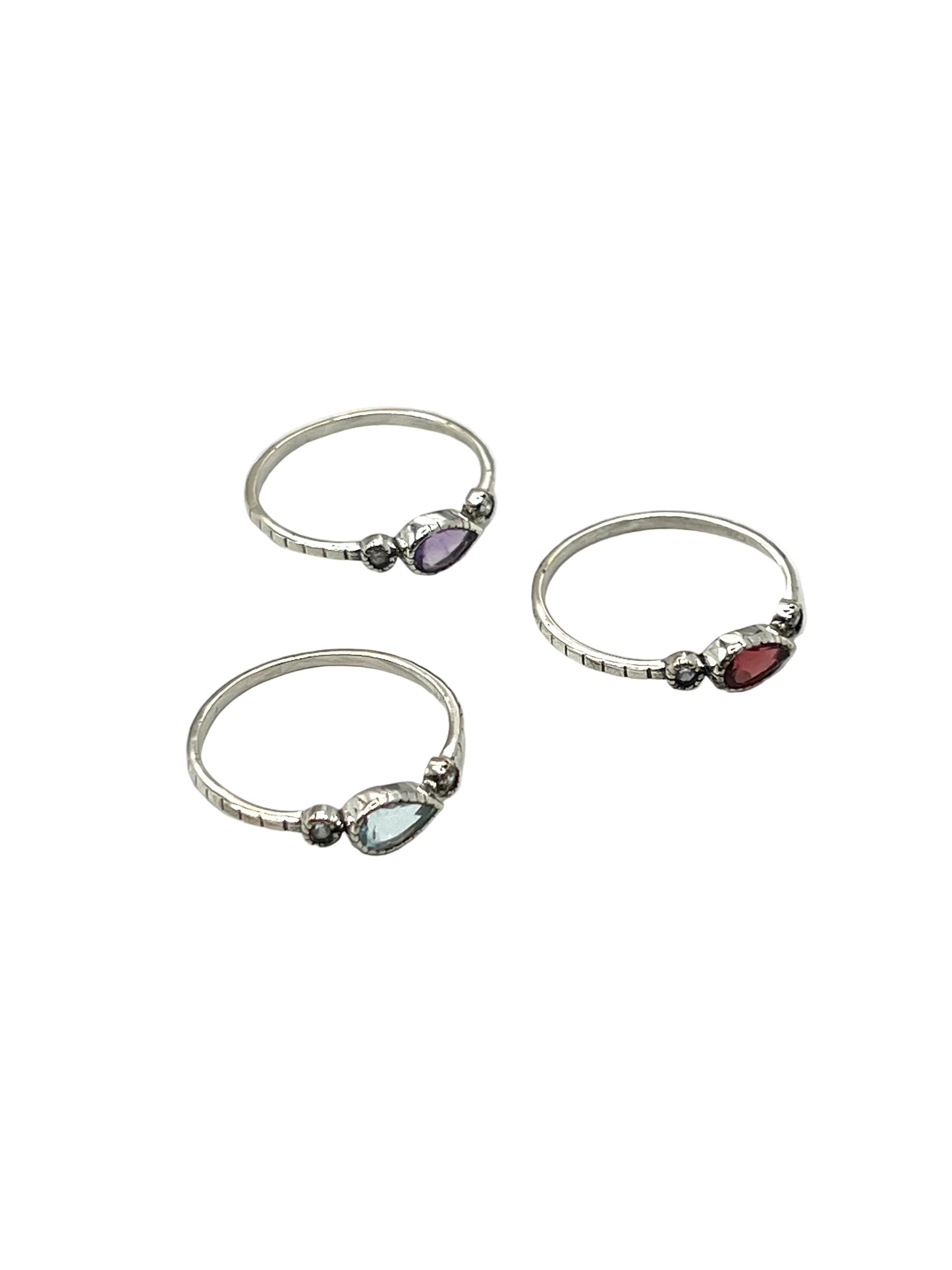 Teardrop Gemstone Rings