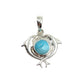 Sterling Silver Dolphin Larimar Pendants