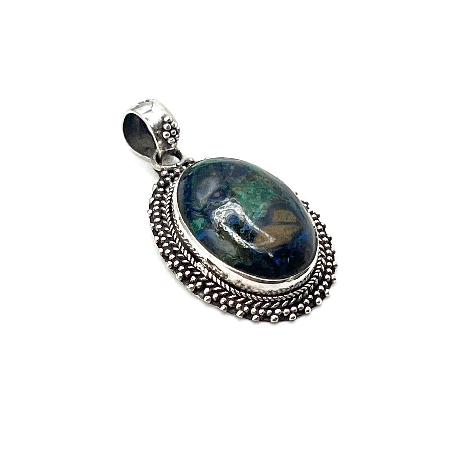 Sterling Silver Azurite & Malachite Pendants