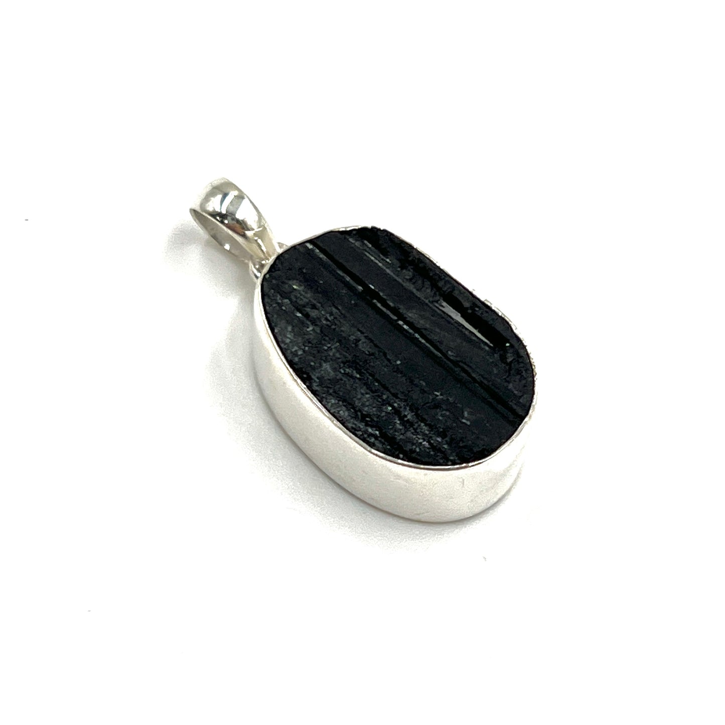 Black Tourmaline Oval Pendants