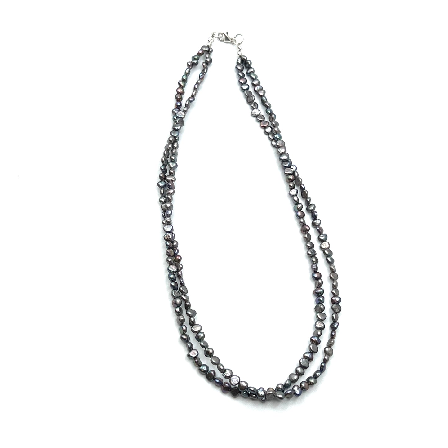 Sterling Silver Multi Strand Pearl Necklace
