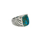 Sterling Silver Gemstone Wave Design Rings