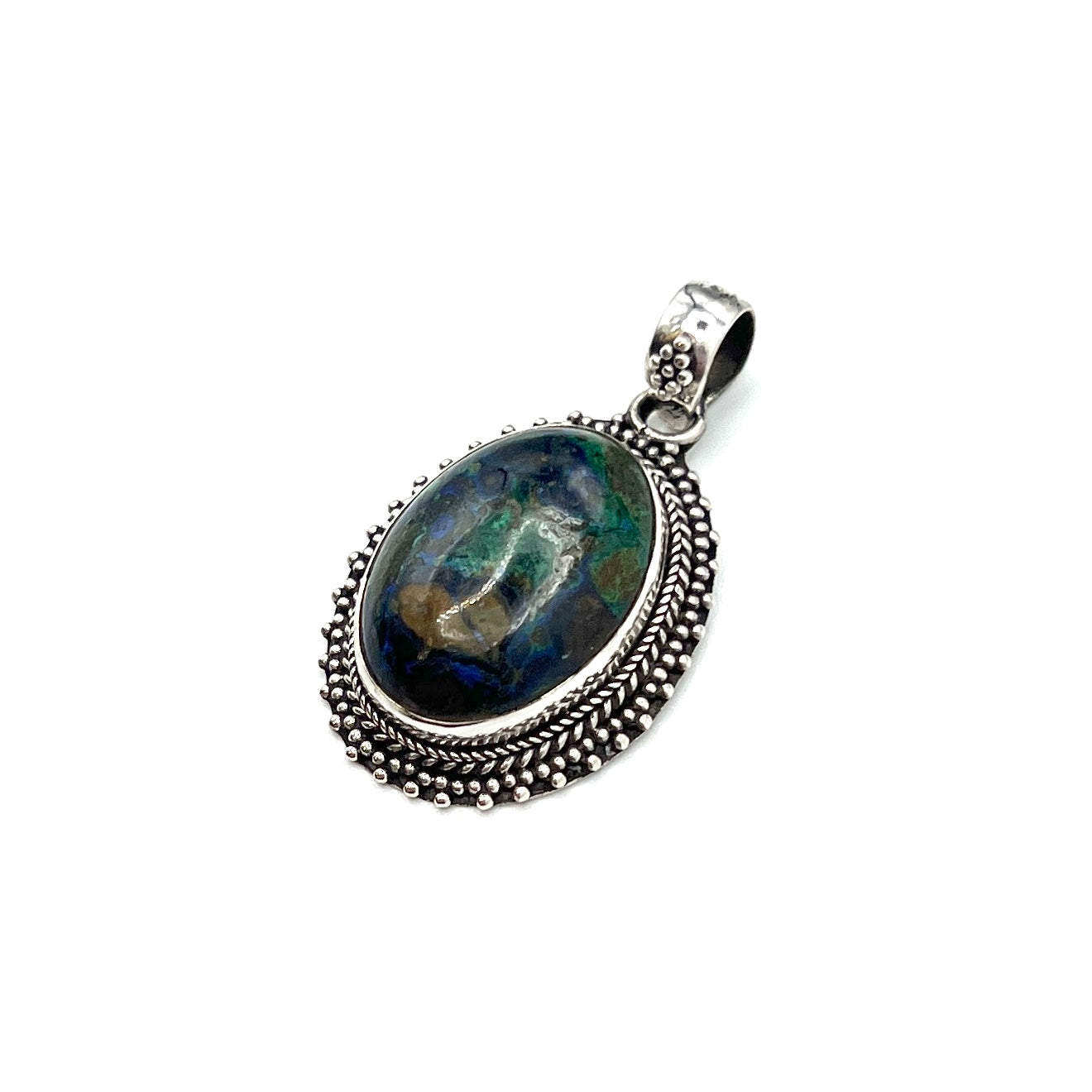 Sterling Silver Azurite & Malachite Pendants