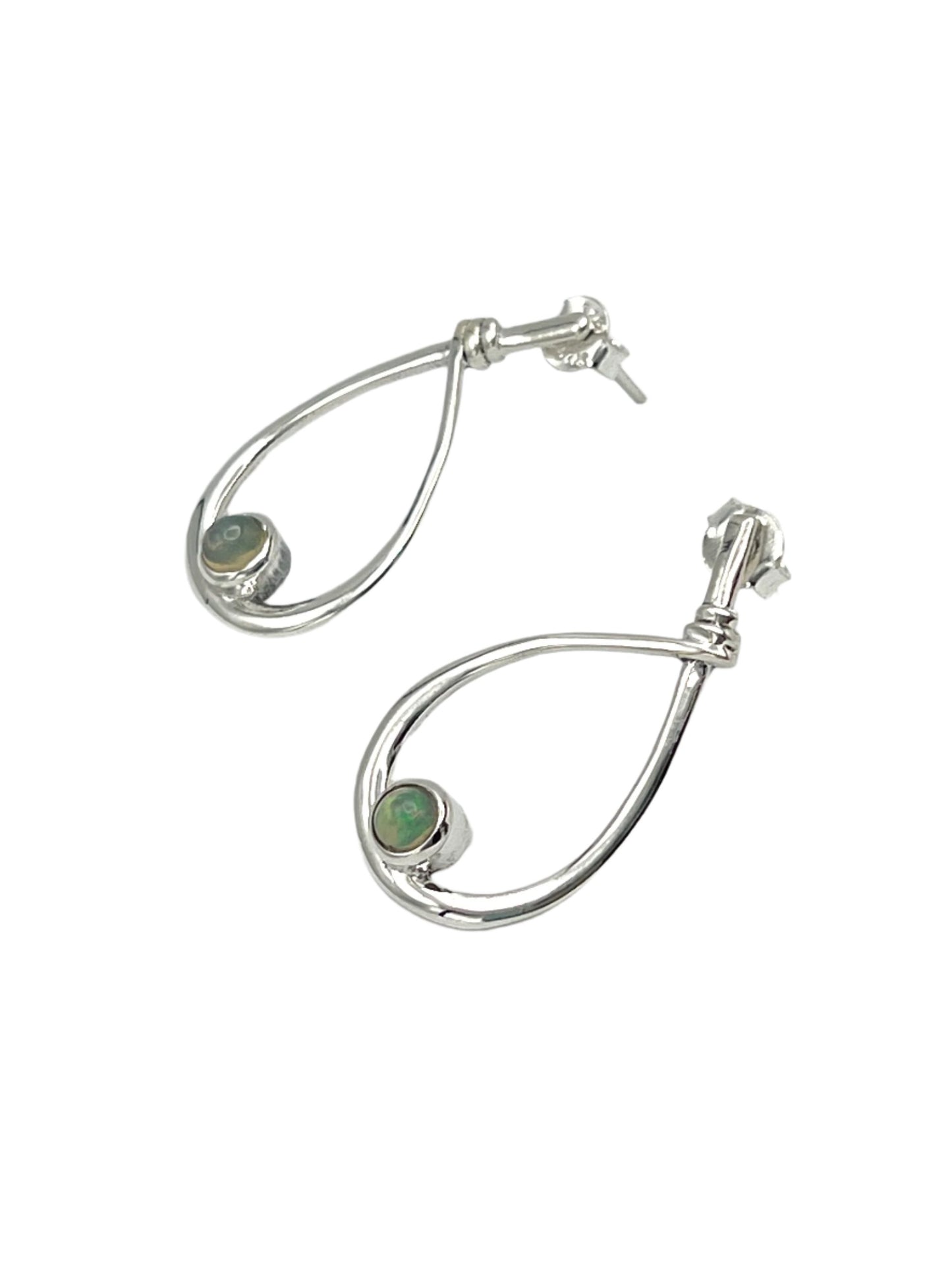 Sterling Silver Ethiopian Opal Teardrop Earrings