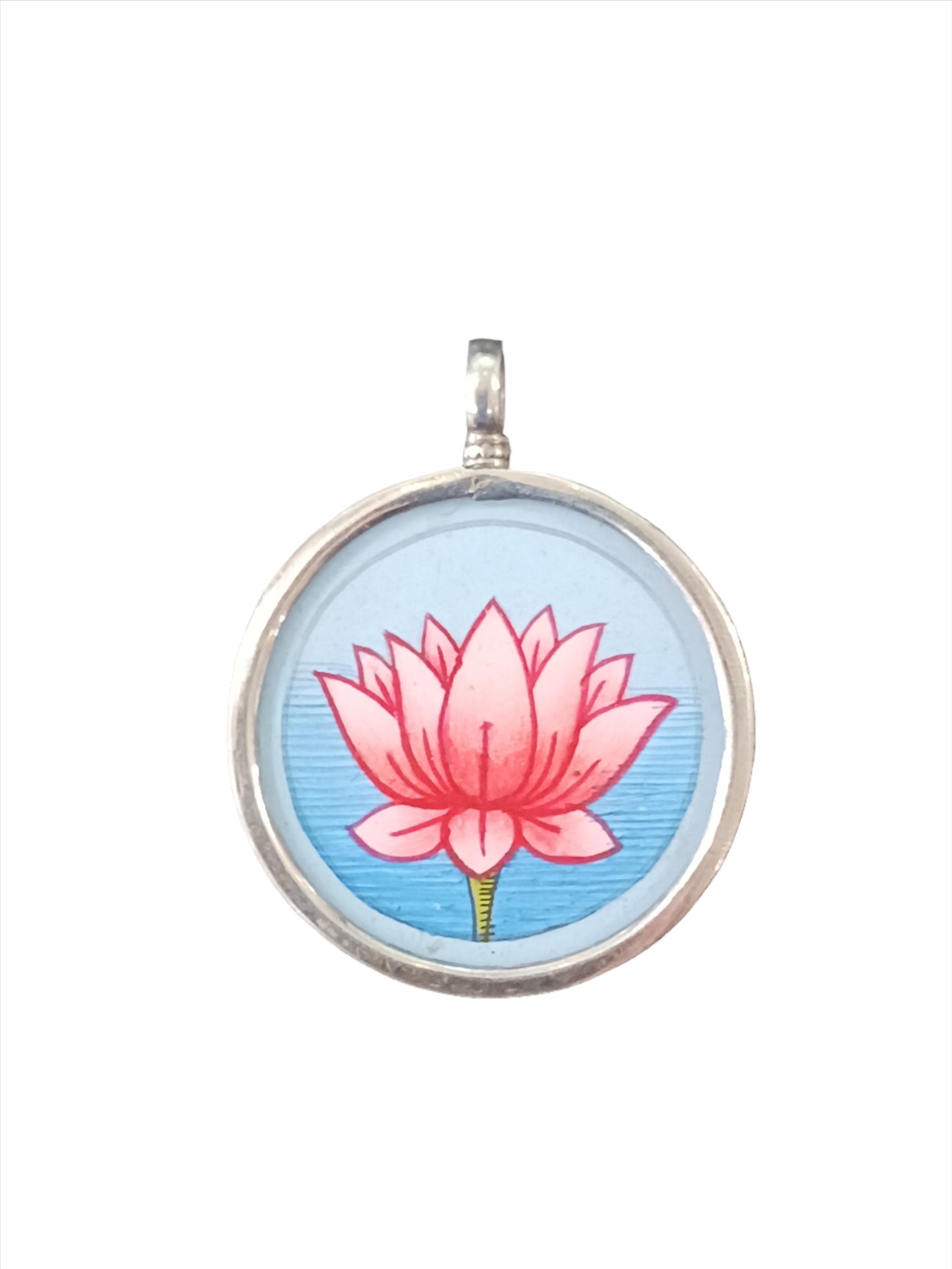 Lotus / Buddha Double Sided Hand-painted Pendant