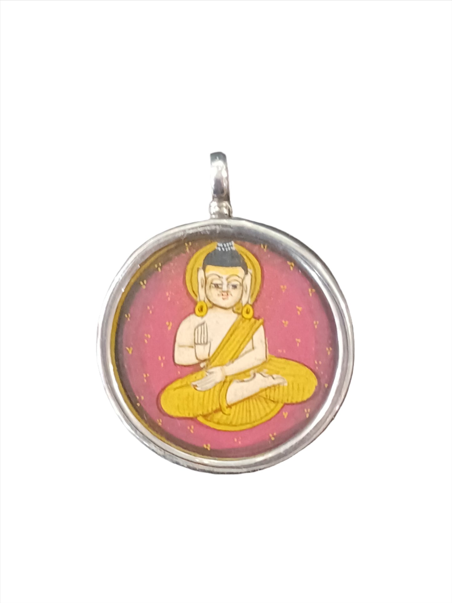 Lotus / Buddha Double Sided Hand-painted Pendant