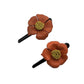 Leather Flower Hair Clips