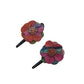 Leather Flower Hair Clips