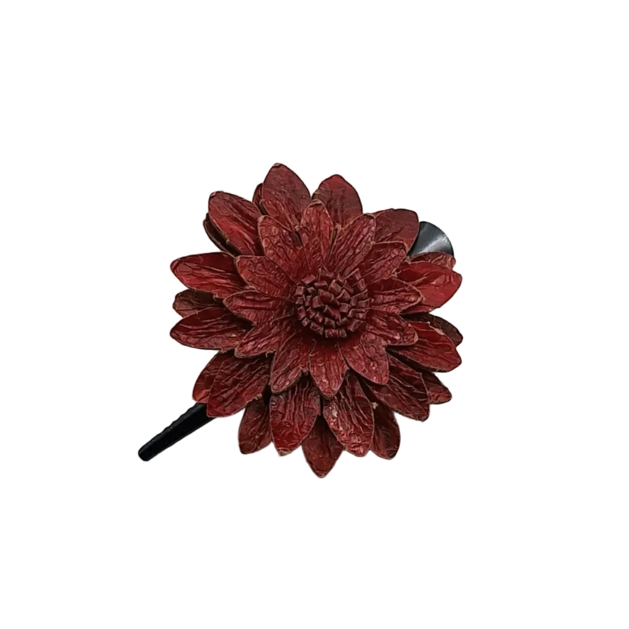 Large Leather Flower Hair Clips