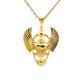 Gold Plated Winged Scarab Charm Necklace