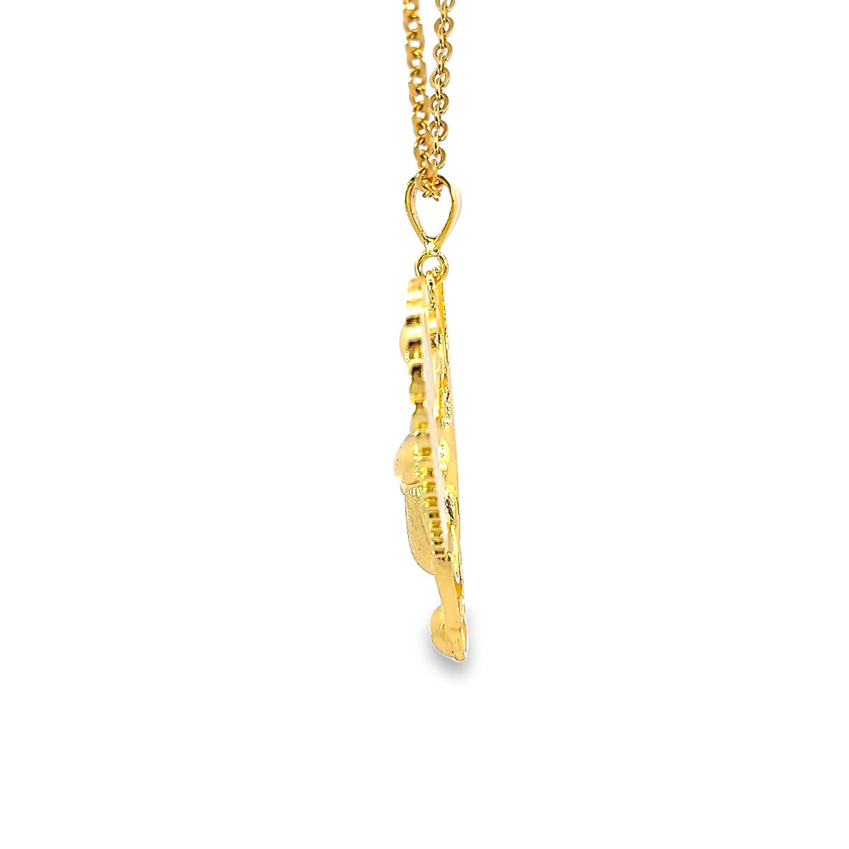 Gold Plated Winged Scarab Charm Necklace