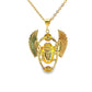 Gold Plated Winged Scarab Charm Necklace