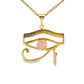 Gold Plated Rose Quartz Eye of Horus Charm Necklace