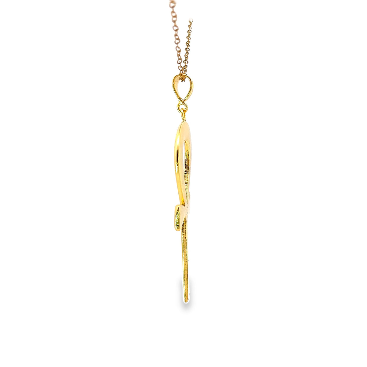 Gold Plated Bronze Ankh Necklace & Earring Set
