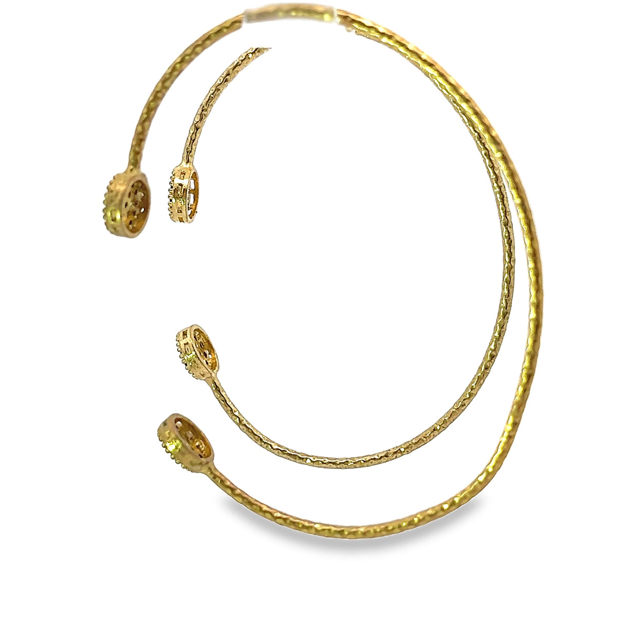 Gold Plated Pavé Evil Eye Cuff Bracelets