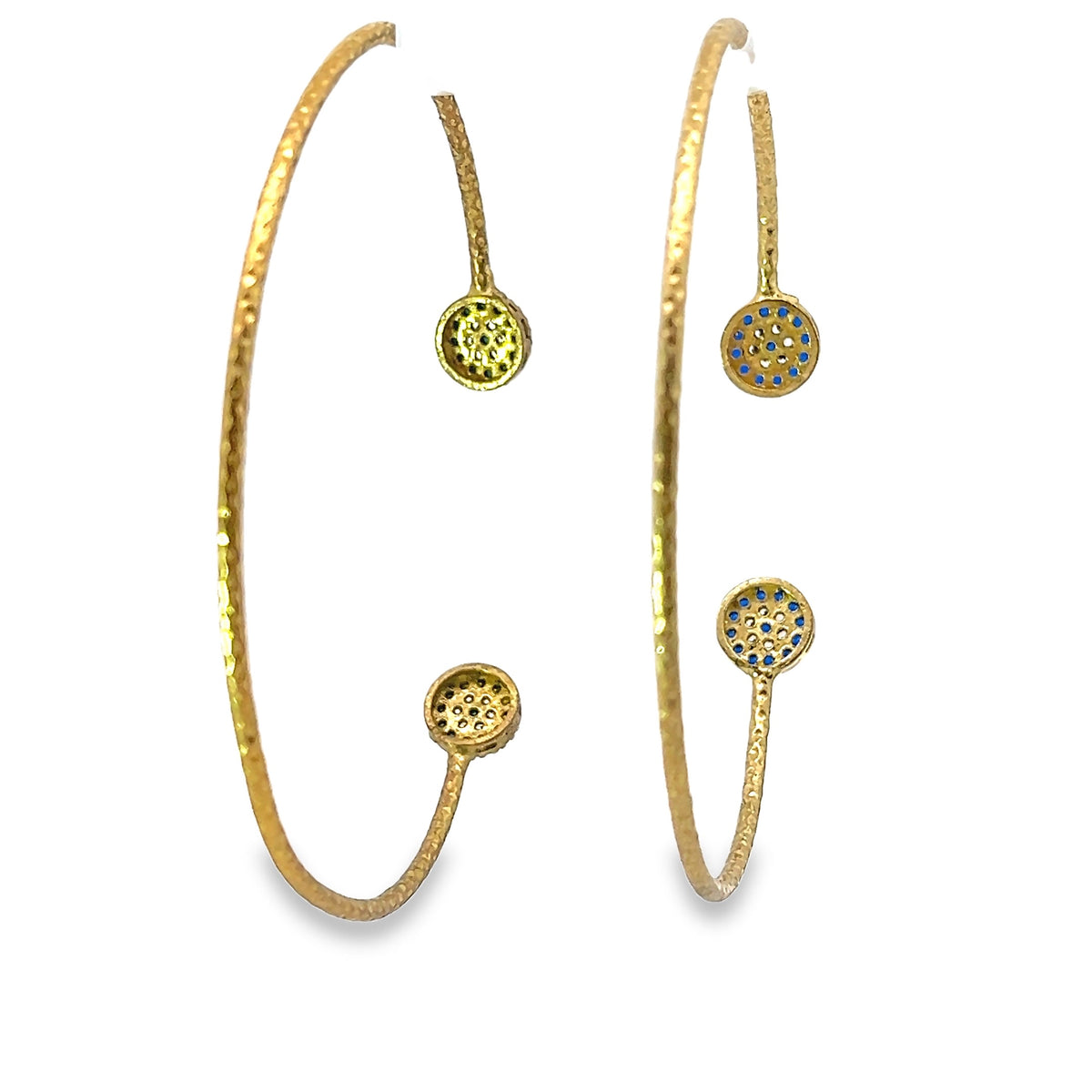 Gold Plated Pavé Evil Eye Cuff Bracelets