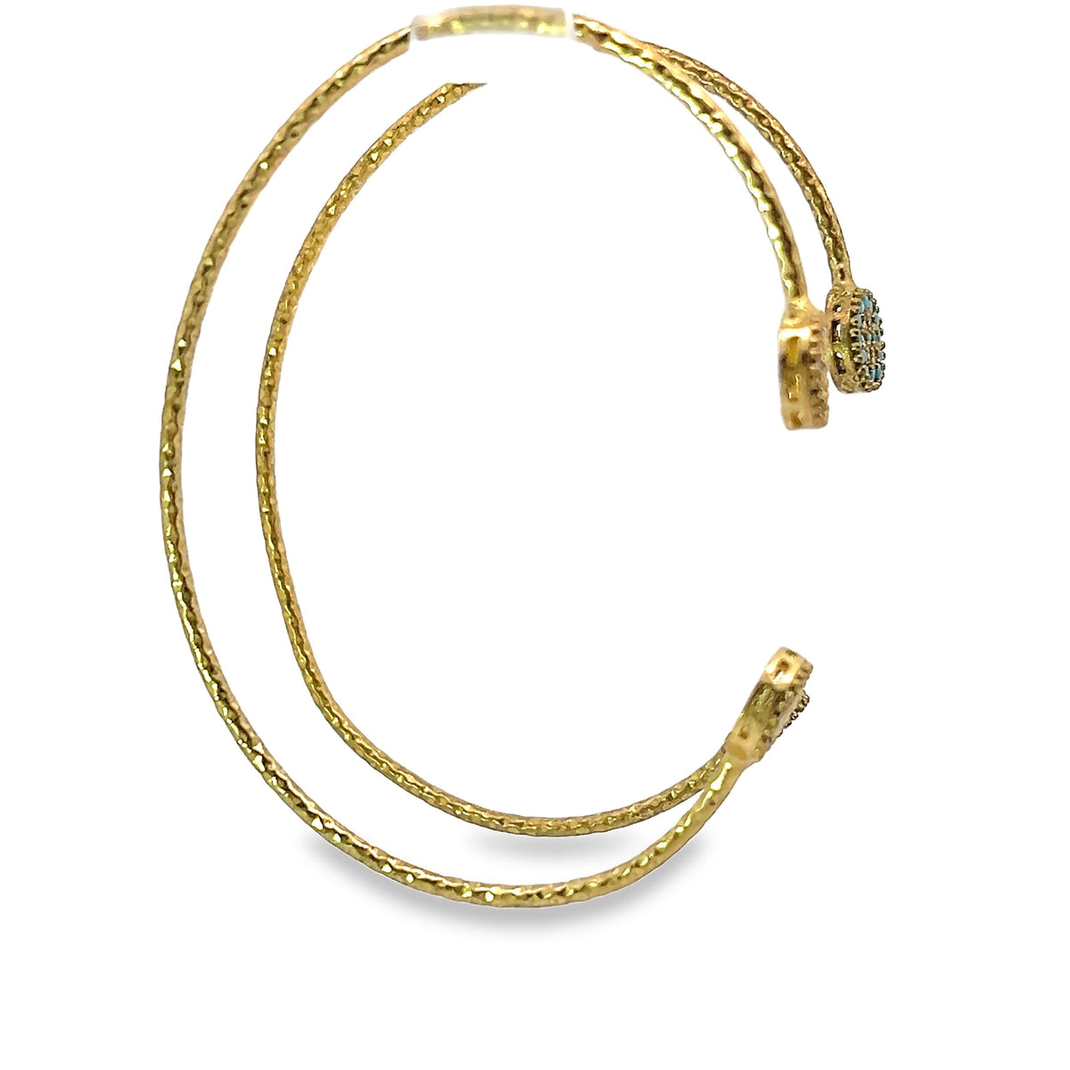 Gold Plated Pavé Evil Eye Cuff Bracelets