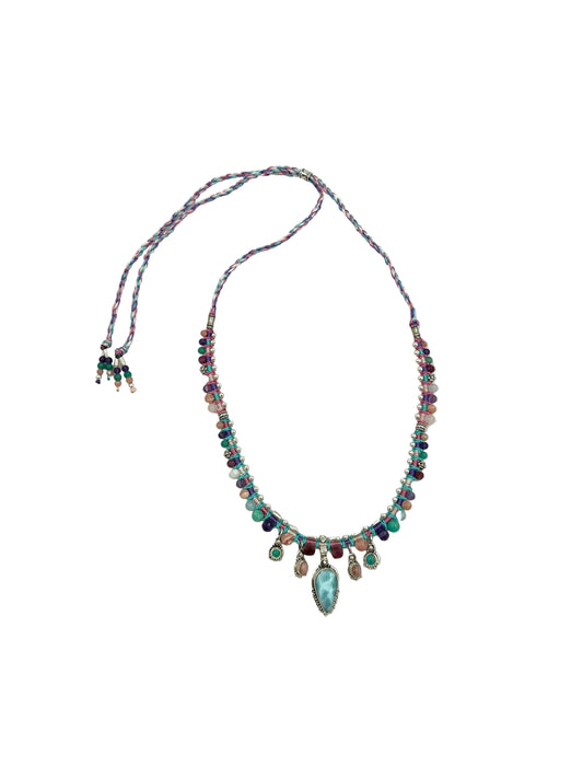 Macrame Larimar Necklace