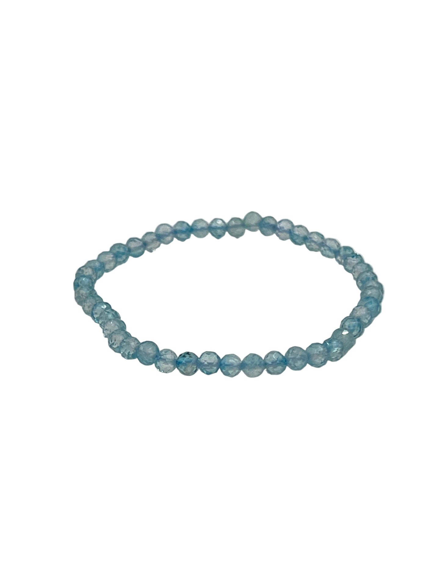 Faceted Blue Topaz Beaded Bracelet