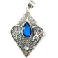Sterling Silver Hand carved Diamond Shape Pendants
