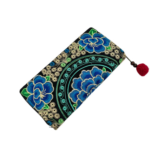 Embroidered Flower Wallet