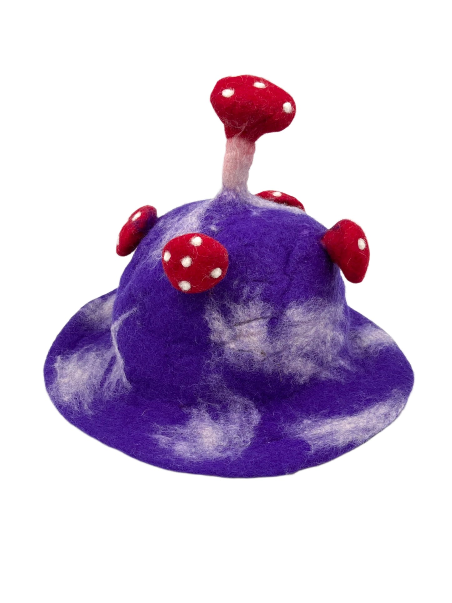 Hand felted Mushroom Wool Hats | Purples