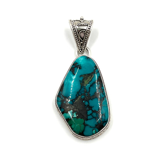 Sterling Silver Filigree Turquoise Pendant