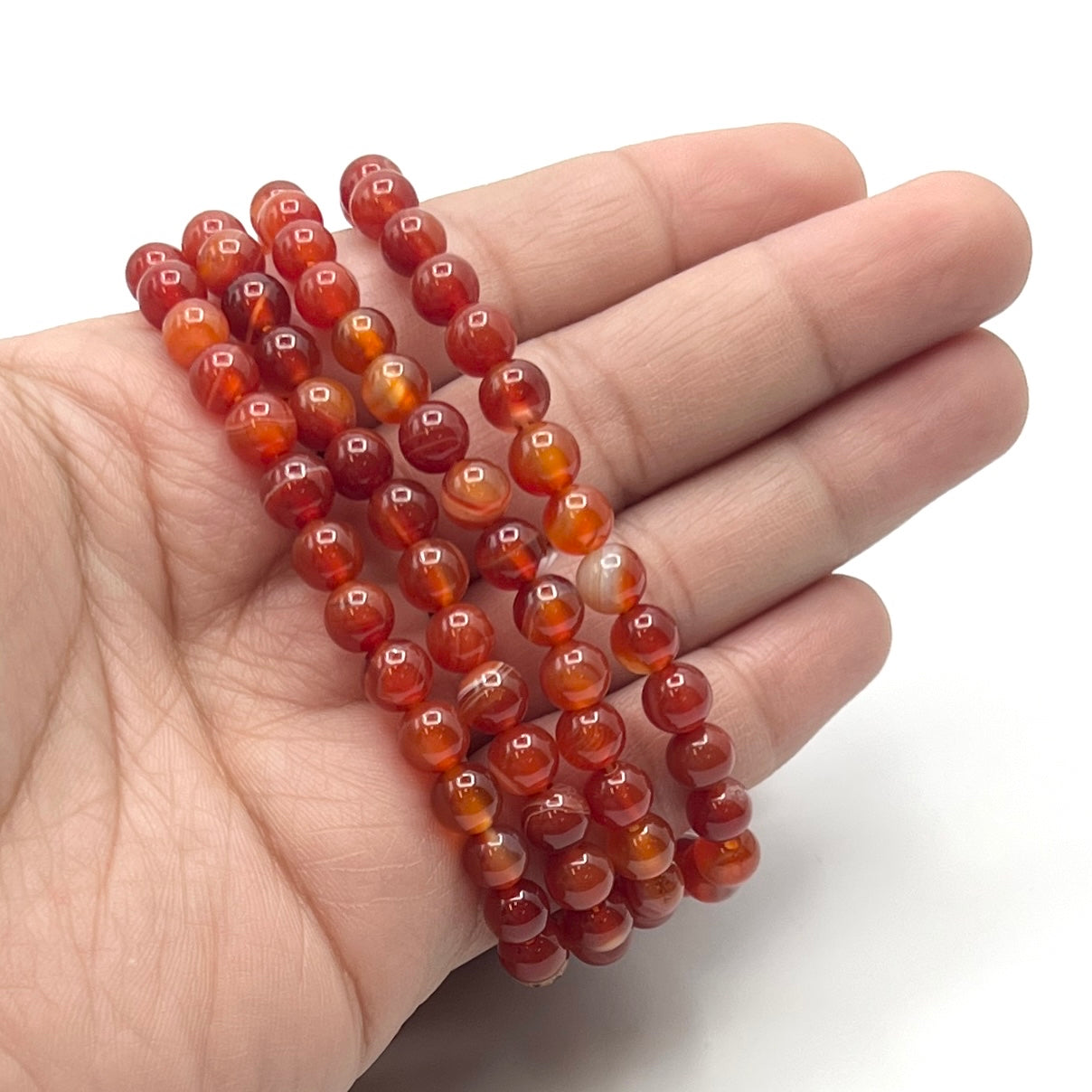 Banded Carnelian Stretchy Bracelets