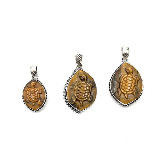 Tigers Eye Turtle Pendants