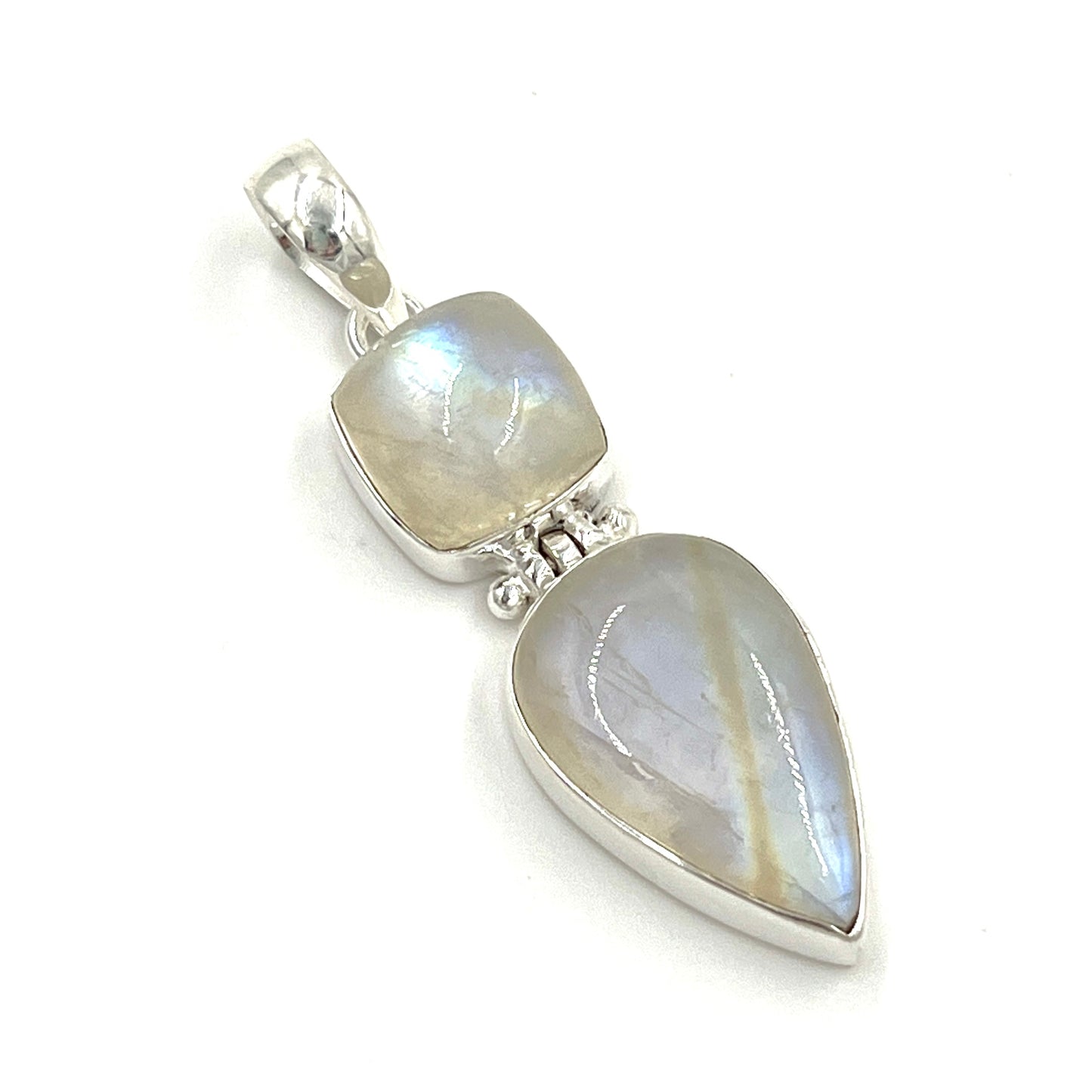 Sterling Silver Double Moonstone Pendants