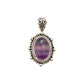 Sterling Silver Beaded Fluorite Oval Pendants