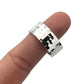 Sterling Silver Wide Flat Hammered Ring