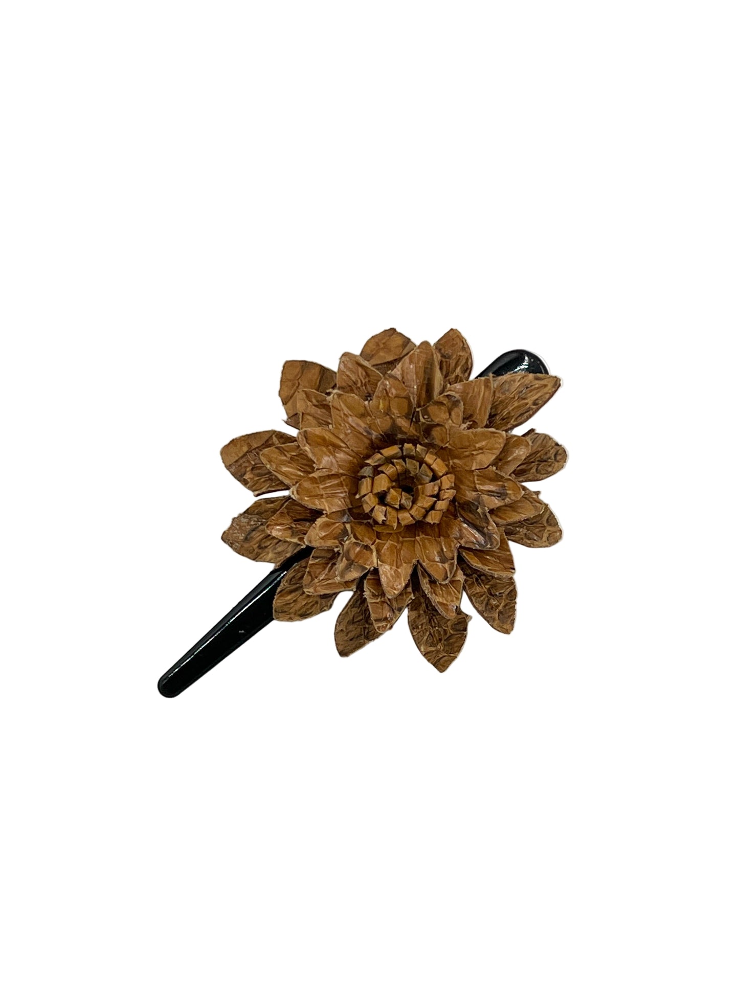 Large Leather Flower Hair Clips