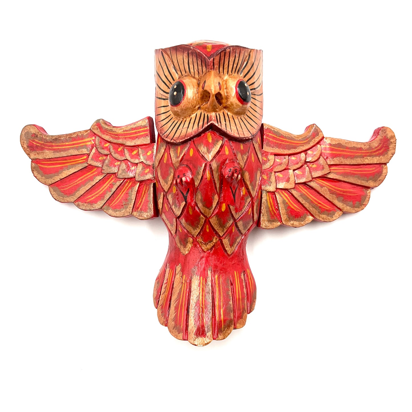 Hand Carved Flying Owl Spirit Chasers | 3 Colors