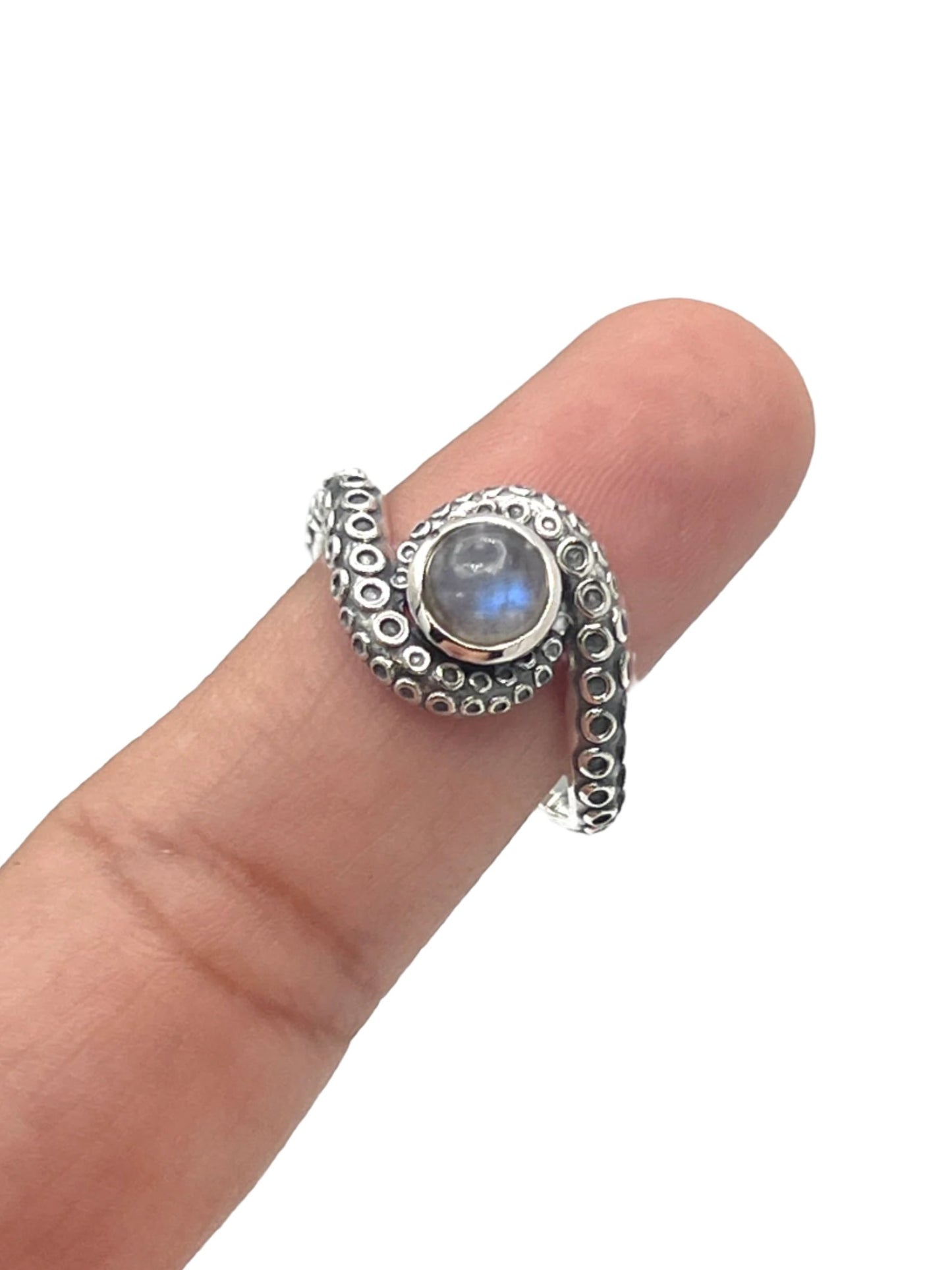 Sterling Silver Labradorite Octopus Ring