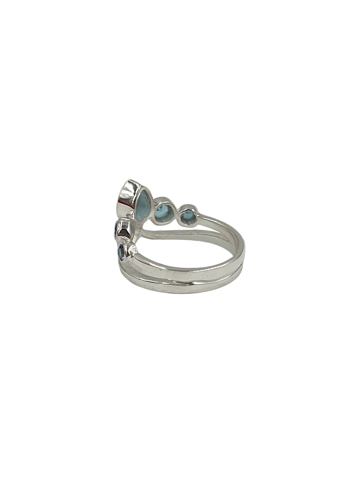 Crown Sky Blue Topaz Ring