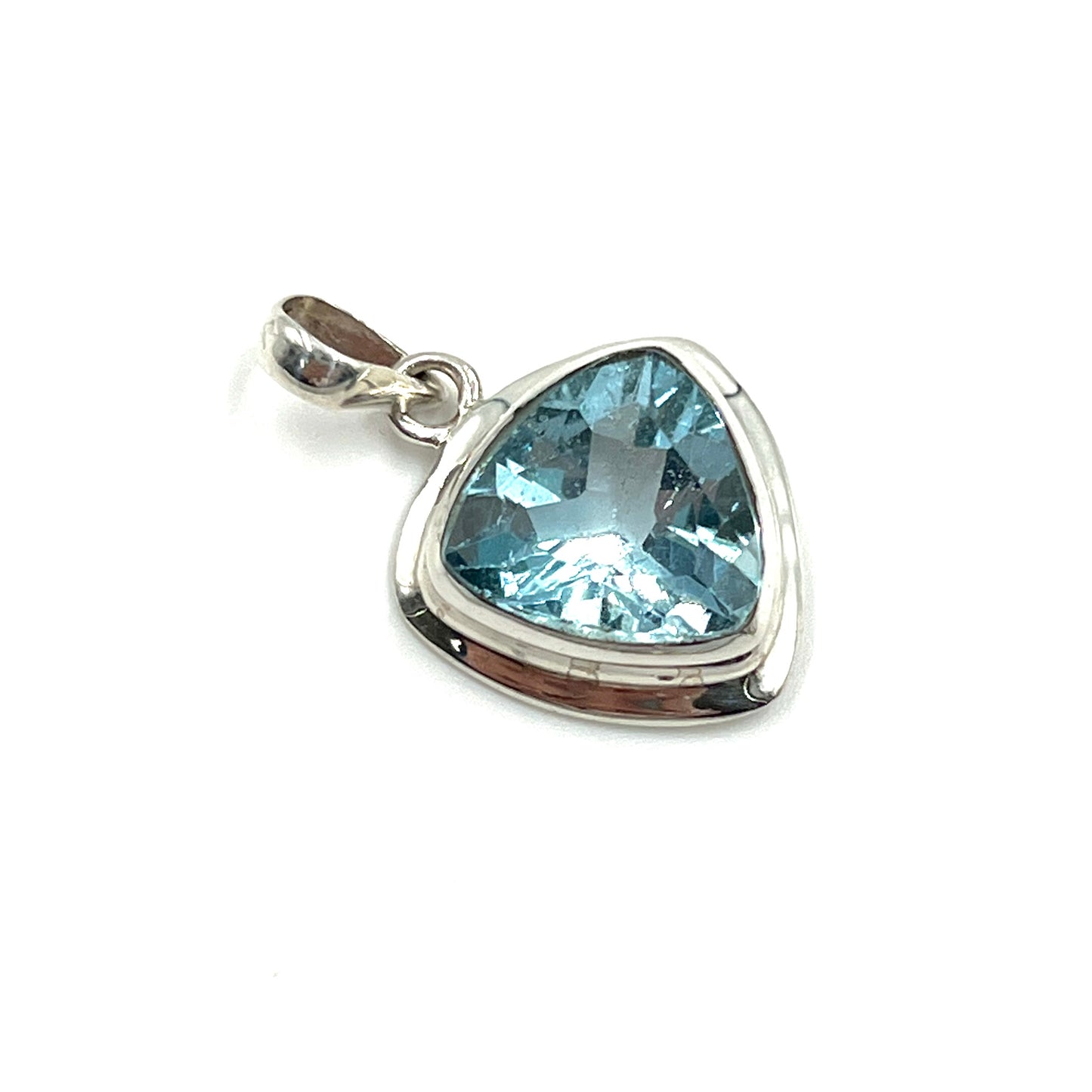 Sterling Silver Trillion Blue Topaz Pendants